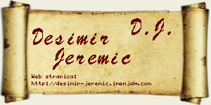 Desimir Jeremić vizit kartica